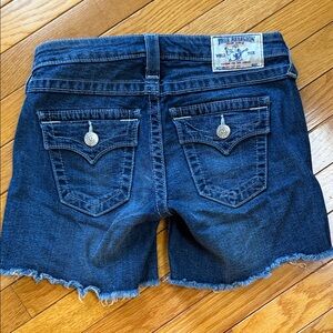 True Religion Dark Blue Denim Cutoff Shorts